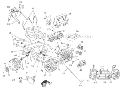 Page A Diagram and Parts List for H4807  Power Wheels Ride-On Cars